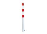 Schake Absperrpfosten Typ 470B, ortsfest, zum Einbetonieren, 70x70mm, weiß / rot)