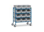 fetra Beistellwagen 32941 - mit Kästen - Tragkraft 250kg TPE-Reifen)