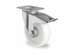 CASCOO Lenkrolle mit Totalfeststeller ø 125 mm Serie P0P0 Rollenlager (TBP35W0125P0P0R1W)
