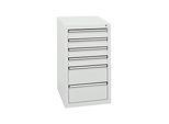 Stumpf Schubladenschrank Serie STS 410, 6 Schubladen lichtgrau (4x100, 2x200mm) ; Stumpf Metall (7101507)