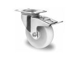 CASCOO Lenkrolle mit Totalfeststeller ø 80 mm Serie P0P0 Rollenlager (TBP25W0080P0P0R1W)