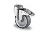 CASCOO Rückenlochlenkrolle mit Totalfeststeller ø 75 mm Serie P2T2 Gleitlager (BAH12C0075P2T2P0N)