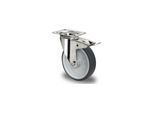 CASCOO Lenkrolle mit Totalfeststeller ø 80 mm Serie P2W2 Gleitlager Edelstahl (TIP26S0080P2W2L0N)