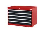 STIER Schubladenschrank mit 5 Schubladen BxTxH 900x575x620 mm rot/anthrazitgrau (905003)