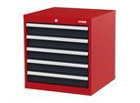 STIER Schubladenschrank mit 5 Schubladen BxTxH 600x575x620 mm rot/anthrazitgrau (904966)