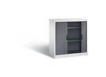 C + P Rollladenschrank Omnispace, 2 OH, abschliessbar, B 1000 x T 420 x H 1030 mm, Stahl, lichtgrau/schwarzgrau