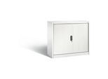 C + P Rollladenschrank Omnispace, 2 OH, abschliessbar, B 1200 x T 420 x H 1030 mm, Stahl/Kunststoff, verkehrsweiss