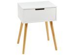 Xora Nachtschrank, Natur, Weiß, Holz, Holzwerkstoff, Kiefer, massiv, 1 Schublade(n) Schubladen, 40x52x30 cm, Schlafzimmer, Nachttische