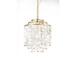 Pendelleuchte, Gold, Perlmutt, Naturmaterialien, Metall, rund,rund, 45x110x45 cm, Eec, ohne Chemie, Lampen & Leuchten, Innenbeleuchtung, Hängelampen, Pendelleuchten