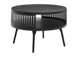 Carryhome Couchtisch, Schwarz, Holz, Metall, Mangoholz, massiv, rund, konisch, 75x44x75 cm, Wohnzimmer, Wohnzimmertische, Couchtische, Couchtische Metall