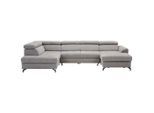 Stylife Wohnlandschaft, Hellgrau, Metall, 6-Sitzer, U-Form, 327x203 cm, Bettkasten erhältlich, Bettfunktion Hocker Rücken echt, Wohnzimmer, Sofas & Couches, Wohnlandschaften, Wohnlandschaften in U-Form