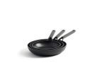 KitchenAid Pfannenset Classic Forged Aluminium, Schwarz, Metall, Kunststoff, 3-teilig, 0 L, rund, Kochen, Pfannen, Pfannensets