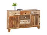 Landscape Sideboard, Natur, Holz, Akazie, Mangoholz, massiv, 2 Fächer, 6 Schublade(n) Schubladen, 140x80x44 cm, stehend, Holzmöbel, Kleinmöbel Holz, Holzkommoden, Sideboards Holz