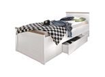 Carryhome Stauraumbett, Weiß, Trüffeleiche, Holzwerkstoff, 1 Schublade(n) Schubladen, 90x200 cm, Schlafzimmer, Betten, Stauraumbetten