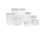 Homeware Profession. Vorratsdosenset, Weiß, Kunststoff, 8-teilig, 0.45 L, Lfgb, lebensmittelecht, stapelbar, Küchenzubehör, Vorratsbehälter, Vorratsdosen Sets