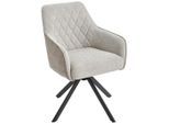 Livetastic Armlehnstuhl Beige, Braun, Grau, Schwarz, Beige, Holz, Metall, Textil, Pappel, Sperrholz, Füllung: Schaumstoff, Taschenfederkern, Drehkreuz, 60x87x65 cm, Sitzfläche 360° drehbar, Esszimmer, Stühle, Esszimmerstühle, Armlehnenstühle
