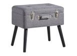 Xora Hocker, Anthrazit, Schwarz, Holz, Textil, Kiefer, rechteckig, 50x46x35 cm, Stauraum, Wohnzimmer, Hocker, Sitzhocker