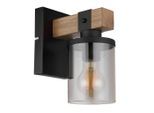 Globo Wandleuchte Lila, Grau, Schwarz, Dunkelbraun, Holz, Metall, Glas, 17x22.5x10 cm, CE, Lampen & Leuchten, Innenbeleuchtung, Leuchten nach Räumen, Wohnzimmerlampen