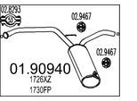 MTS Endschalldämpfer 0190940 für TOYOTA Citroën