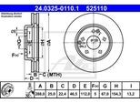 ATE Bremsensatz, Scheibenbremse 142042963 Vorderachse belüftet 288mm 25mm für Mercedes