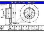 ATE Bremsensatz, Scheibenbremse sg00000dfl Hinterachse belüftet 300mm 20mm für BMW