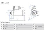 BOSCH Starter 0986020230 für VW