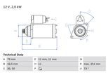 BOSCH Starter 0986025350 für VW