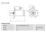 BOSCH Starter 0986016800 für VW