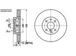 ATE Bremsensatz, Scheibenbremse Bremsensatz-Vorderachse ijf1415na0 Vorderachse belüftet 257mm 20mm für Fiat