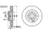 ATE Bremsensatz, Scheibenbremse Bremsensatz-Vorderachse ijf1418sa8 Vorderachse belüftet 305mm 28mm für Opel Vaughall Fiat