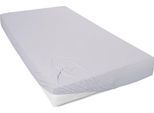 Spannbettlaken PRIMERA "Mako-Feinjersey Spannbetttuch", grau (hellgrau), B:90cm L:200cm, Mako-Jersey, Obermaterial: 100% Baumwolle, Bettlaken, Spannbettlaken, Geeignet für Standardmatratzen bis 22 cm, 100% Baumwolle