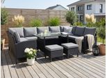 Gartenlounge-Set KONIFERA "»Miami«", schwarz (schwarz, dunkelgrau), B:62cm, Stahl, Sitzmöbel-Sets, Stahl/Polyrattan, Topseller