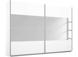 Schwebetürenschrank RAUCH "Quadra", weiß (weiß, spiegel), B:271cm H:230cm T:62cm, Holzwerkstoff, Schränke, Schwebetürenschrank, inkl. Wäscheeinteilung und zusätzlichen Einlegeböden