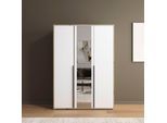 Drehtürenschrank RAUCH "Kleiderschrank Schrank Garderobe Wäscheschrank NAGATA mit Spiegel", weiß (eiche artisan, alpinweiß), B:140cm H:194cm T:53cm, Holzwerkstoff, Schränke, Drehtürenschrank, und modernen Stangengriffen in Graumetallic TOPSELLER MADE IN GERMANY