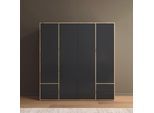 Drehtürenschrank RAUCH "Kleiderschrank Schrank Garderobe Wäscheschrank NABILA viel Stauraum", grau (eiche artisan, graumetallic), B:187cm H:194cm T:53cm, Holzwerkstoff, Schränke, Drehtürenschrank, mit 2 Schubladen und Push-to-Open Funktion TOPSELLER MADE IN GERMANY