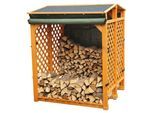Kaminholzregal PROMADINO, braun, B:120cm H:148cm T:118cm, Holzwerkstoff, Kaminholzlager, Kaminholzregal, mit Wetterschutz