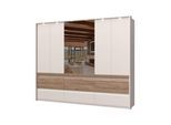 Kleiderschrank OTTO HOME "Invictus, UV lackiert, FSC-zertifiziert, grifflose Optik", beige (kaschmirfarbe), B:277cm H:226cm T:60cm, Holzwerkstoff, MDF, Schränke, Kleiderschrank, mit Beleuchtung und Spiegel, in 4 Breiten, hoher Schrank (226cm)