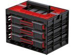 Organizer PROSPERPLAST "TAGER CASE", schwarz (schwarz, rot), B:41,5cm H:29,5cm T:29cm, Kunststoff, Aufbewahrungsboxen, 41,5 x 29 x 29,5 cm