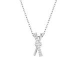Kette mit Anhänger SWAROVSKI "Schmuck Geschenk Halskette Hyperbola Twist", silber (metallfarben, kristallweiß), Halsketten, Damen, Metall, L: 45, mit Swarovski Zirkonia (synth.)