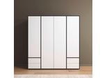 Drehtürenschrank RAUCH "Kleiderschrank Schrank Garderobe Wäscheschrank NABILA viel Stauraum", grau (graumetallic, alpinweiß), B:187cm H:194cm T:53cm, Holzwerkstoff, Schränke, Drehtürenschrank, mit 2 Schubladen und Push-to-Open Funktion TOPSELLER MADE IN GERMANY