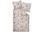 Bettwäsche JANINE "modern art S 42164 09", bunt (multicolor), B/L: 155cm x 220cm, 1 Stk., 1 Stk., Mako-Satin, B/L: 80cm x 80cm, Mako-Satin, Obermaterial: 100% Baumwolle, Bettwäsche, Bettwäsche, mit Reißverschluss