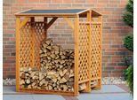 Kaminholzregal PROMADINO, braun, B:120cm H:148cm T:118cm, Holzwerkstoff, Kaminholzlager, Kaminholzregal