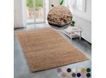 Hochflor-Teppich BRUNO BANANI "Shaggy Soft" Gr. 5, braun, B:200cm H:30mm L:200cm, Kunstfaser, Teppiche, gewebt, Uni Farben, besonders weich und kuschelig, Kundenliebling
