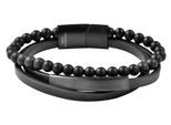 Armband ADELIA´S "Unisex Armband – Lederarmband aus Leder mit Onyx 21 cm", schwarz, Armbänder, Damen, 21cm, Leder, Armband, Zum Verschenken – ideal zum einen besonderen Tag