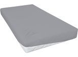 Spannbettlaken PRIMERA "Luxus-Satin", graphit, B:150cm L:200cm, Satin, Obermaterial: 100% Baumwolle, Bettlaken, Spannbettlaken, in hochwertiger Qualität