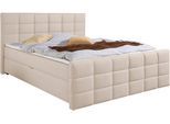 Boxbett HOME AFFAIRE, beige, creme, B:187cm L:220cm, Komplettbetten, Boxbett mit Bettkasten und Fußteil, inkl. Topper