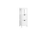 SoBuy Badunterschrank mit 2 Schubladen Weiß 30x30x90cm Rustikal