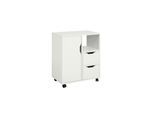 SoBuy Büroschiebeschrank mit 2 Schubladen Weiß 60x35x70cm Modern