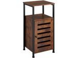 tectake® Beistellschrank, Industrial Style, 2 Ablagen, Staufach mit Magnettür und Einlegeboden, 38,5 x 31,5 x 81 cm