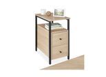 tectake® Nachttisch, Industrial Style, 2 Ablagen und 2 Schubladen, 30 x 49,5 x 61,5 cm